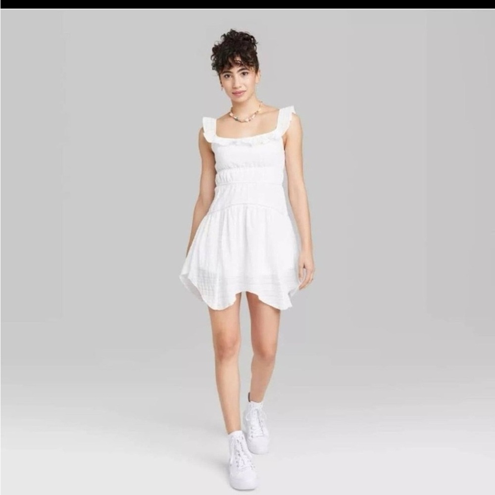 Wild Fable Women's Ruffle Tiered Dress white nwt
